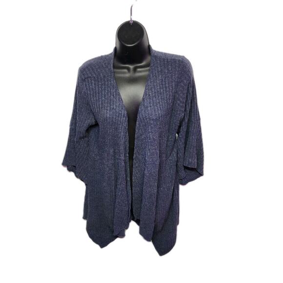 Relativity Women's XL Bell Sleeve Cardigan Blue Soft Knit Flowing Long Ribbed - Picture 1 of 10